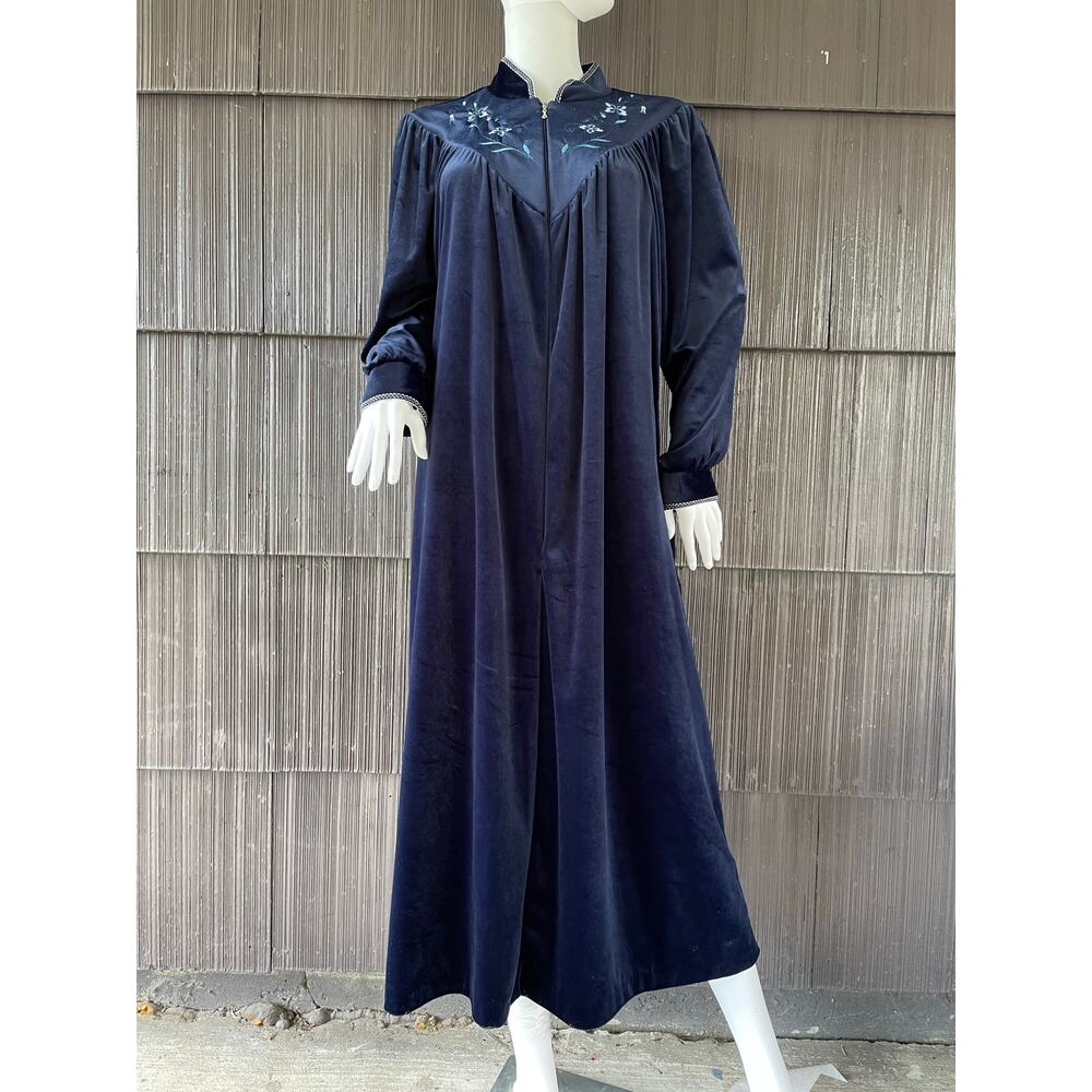 🔥VTG Amanda Stewart Velvet Velour Embroider Grannycore Romantic Wizard Gown